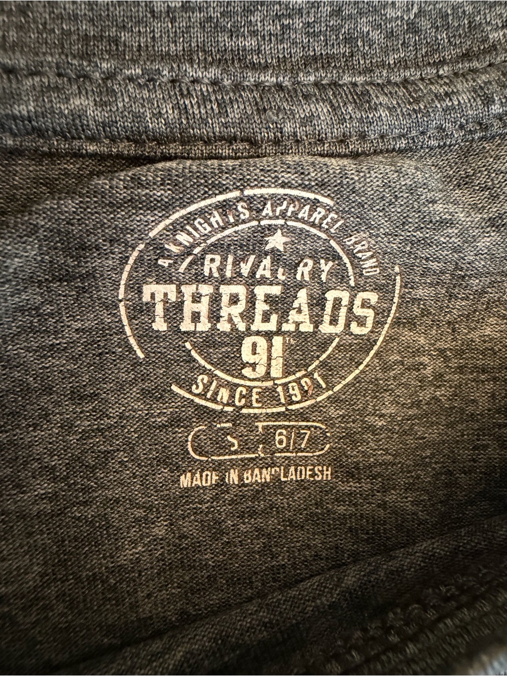 Rivalry Threads Gray Graphic Tee with White Logo - Picture 2 of 3